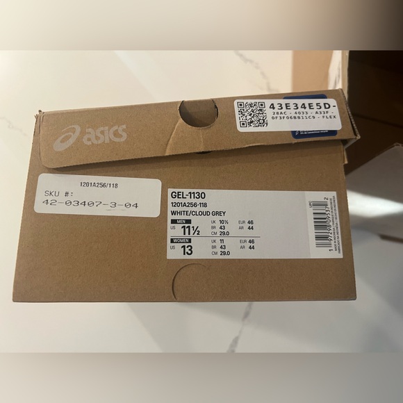 Brand New ASICS Gel-1130 White Cloud Grey (1201A256-118) Men's Size 11.5 Shoes - Picture 13 of 16